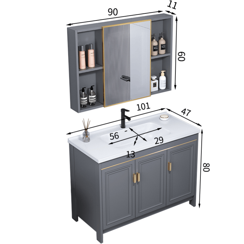豫龙都浴室柜+穿衣镜1m套高清大图