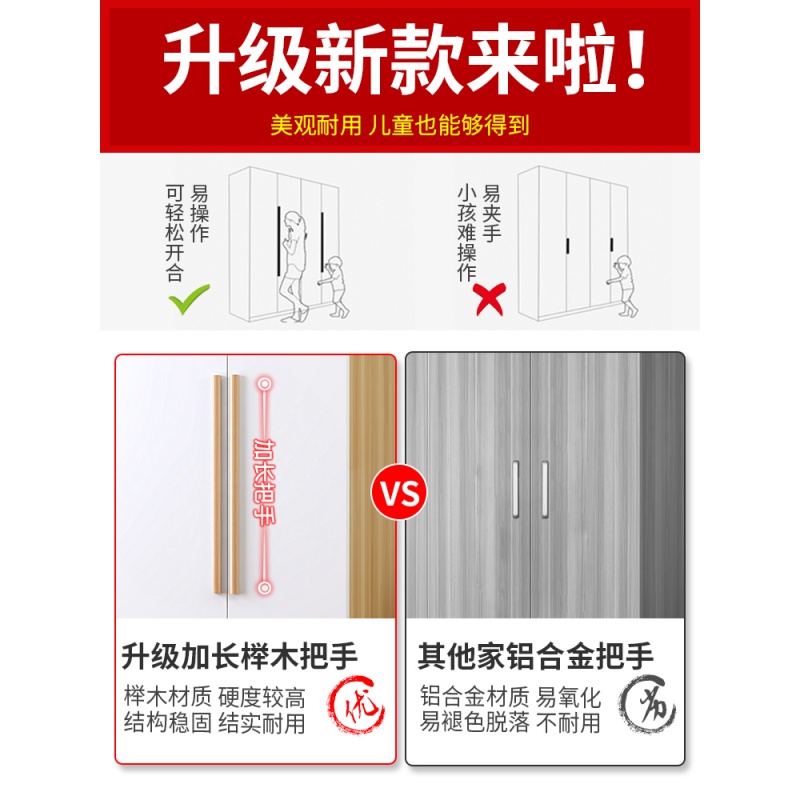 简易衣柜家用卧室现代简约实木质小户型出租房用衣橱经济型木柜子高清大图
