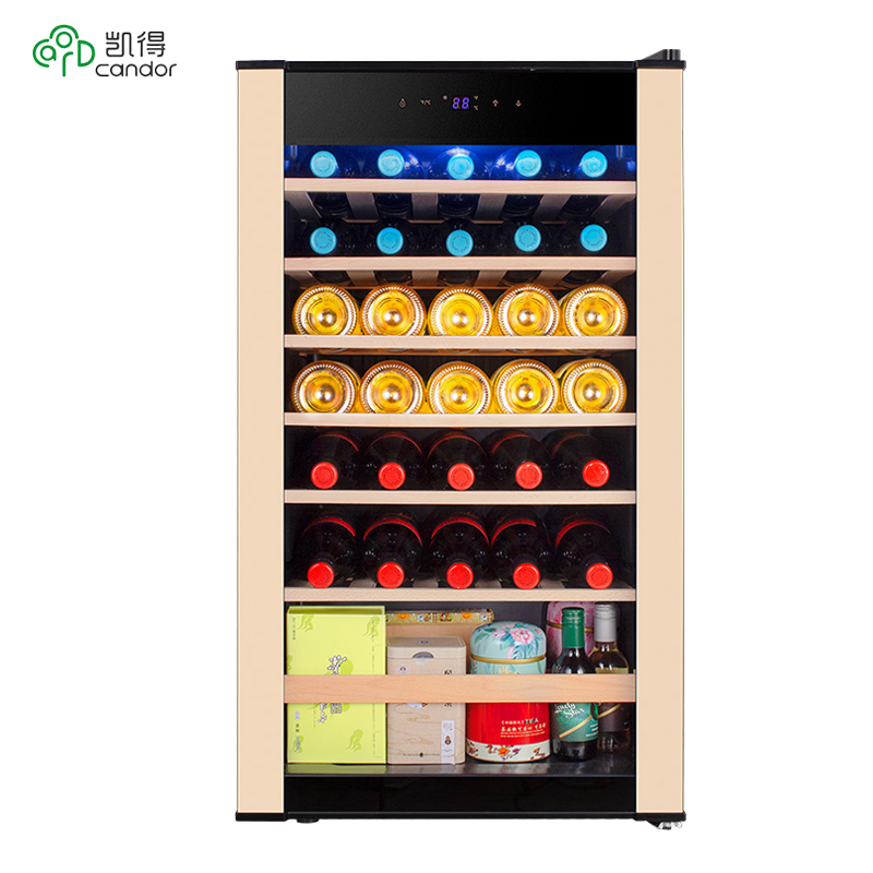 凯得.品味爱(candor) JC-98E 压缩机红酒柜恒温酒柜 红酒柜冰箱 茶叶柜 家用冰吧 33瓶装 95L