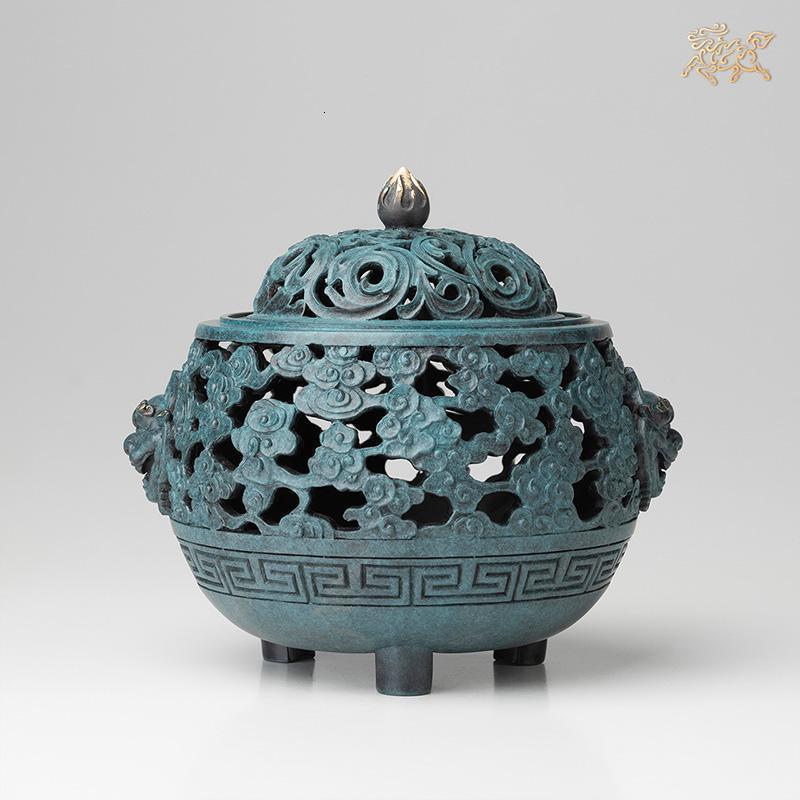 美帮汇全铜摆件 《香炉之烟云供养》铜工艺品 家居饰品 摆件高清大图