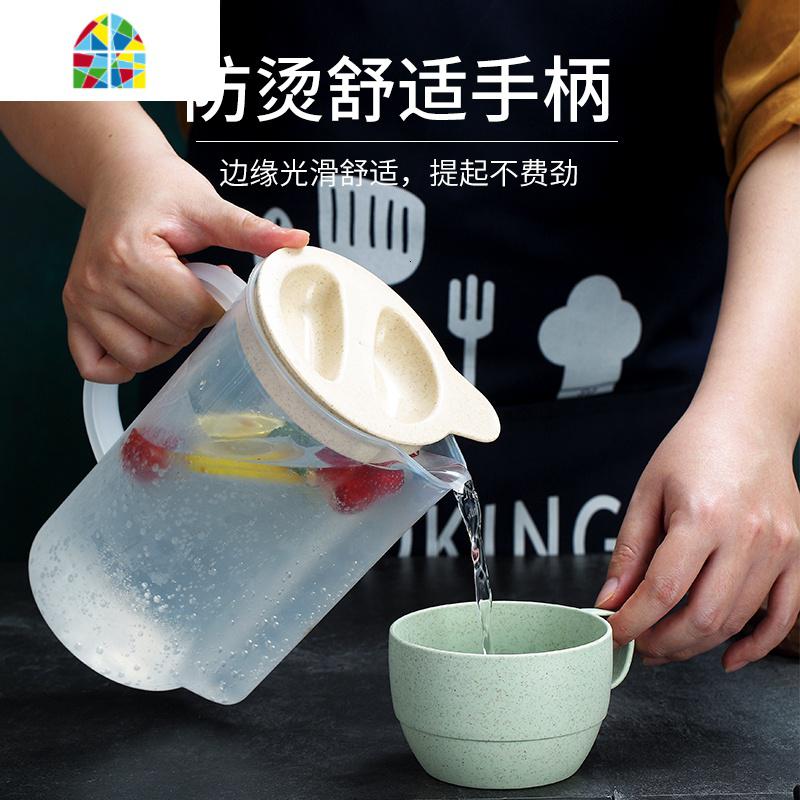 意佳家用北欧凉水壶大容量超大塑料果汁开水冷水壶可爱日式可高温 FENGHOU 冷水壶不送杯高清大图