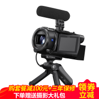 索尼(SONY)FDR-AX60 家用/直播4K高清数码摄像机 DV/摄影/录像 5轴防抖 Vlog 手柄+麦克风拍摄套装 礼包版