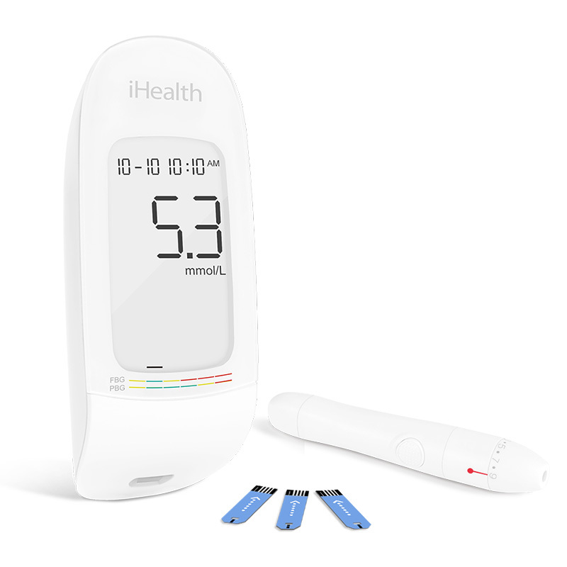 ihealth血糖测试仪ag607套装含血糖仪1台100试纸100针头采血笔1支视频