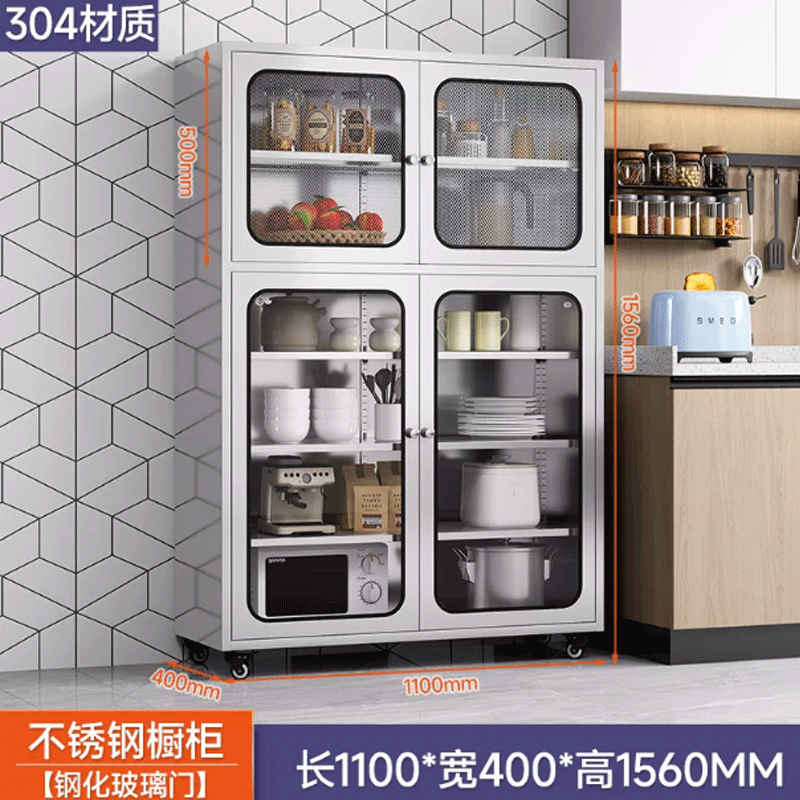 伽隽 不锈钢柜 304(1100宽钢化玻璃款) 个高清大图