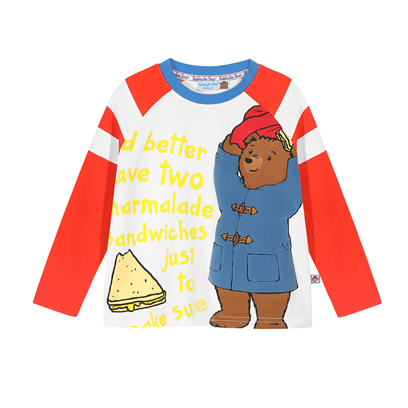 paddington bear帕丁顿熊童装男童t恤2021春款儿童潮牌长袖纯棉上衣