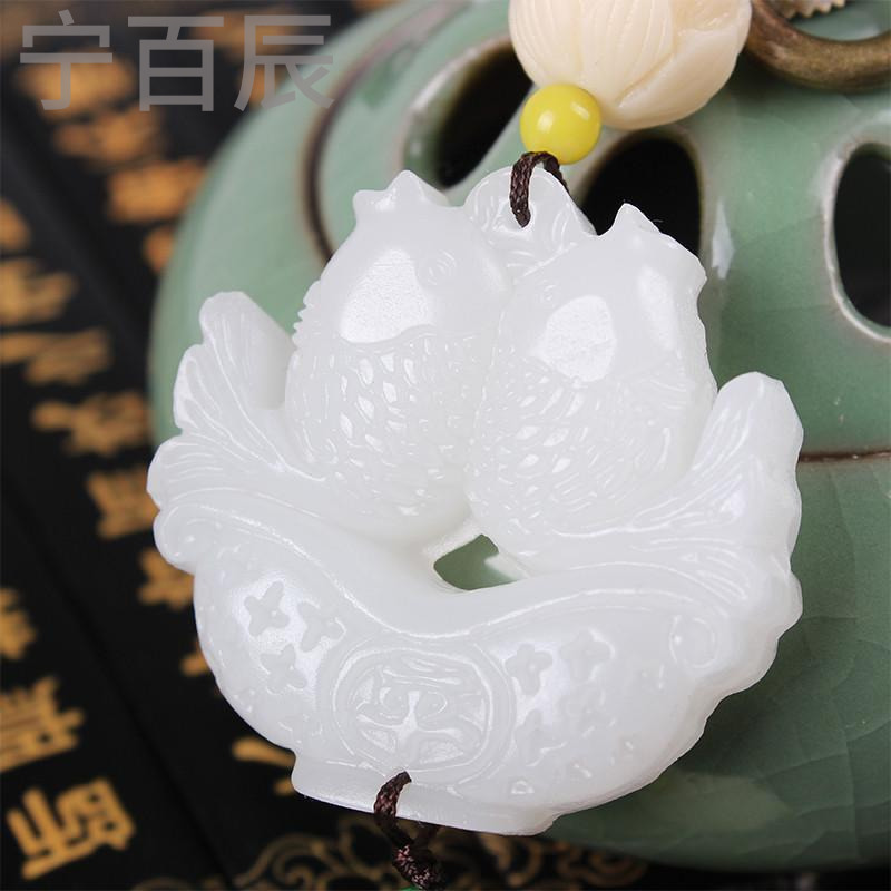 宁百辰玉石车内饰品摆件挂饰潮坠出入保平安符高档车载后视镜汽车挂件