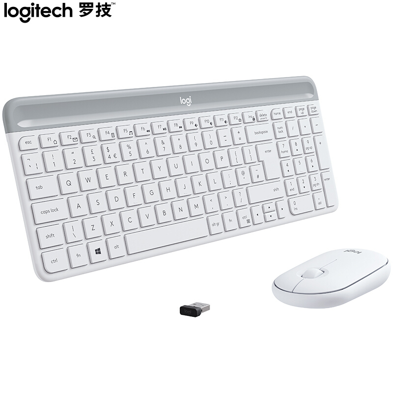 [自营官方旗舰店]罗技MK470 键鼠套装 无线键鼠套装 全尺寸 带无线2.4G接收器 芍药白