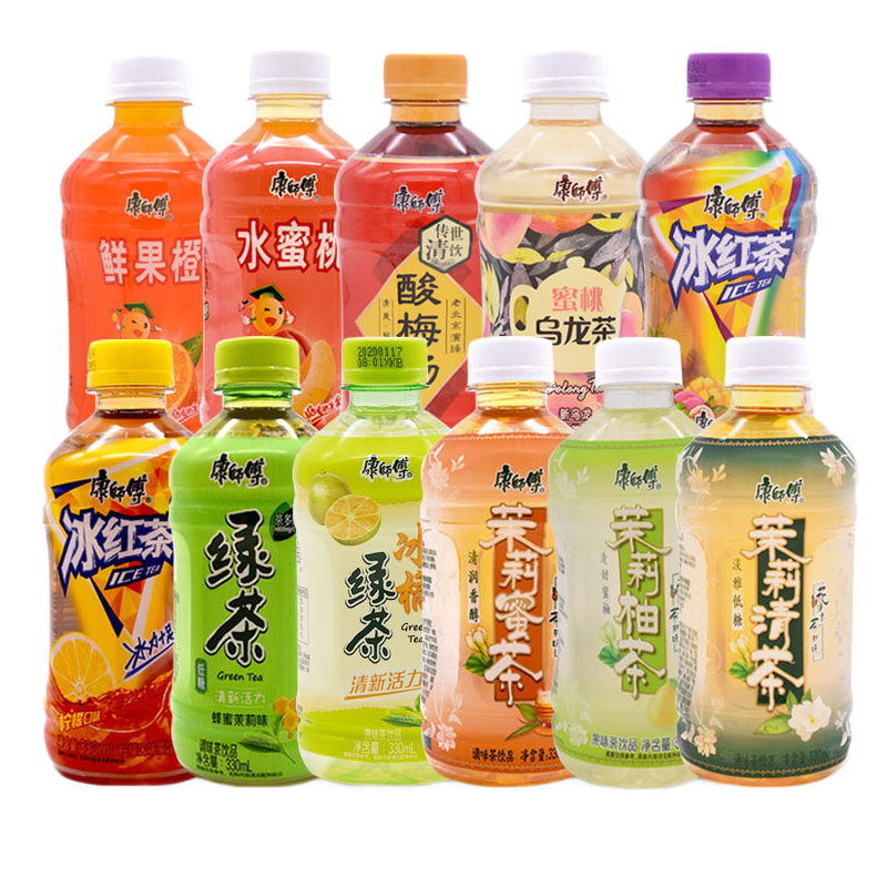 康师傅饮料330ml迷你小瓶装冰红茶绿茶茉莉蜜茶水蜜桃饮料