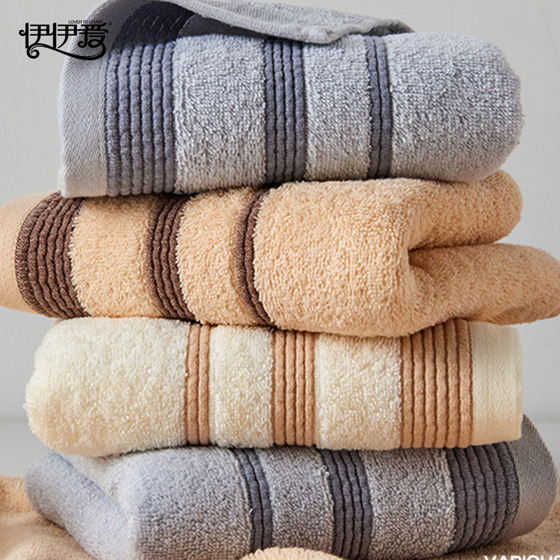 伊伊爱 YBH25258 单纱绅士毛巾 米黄高清大图