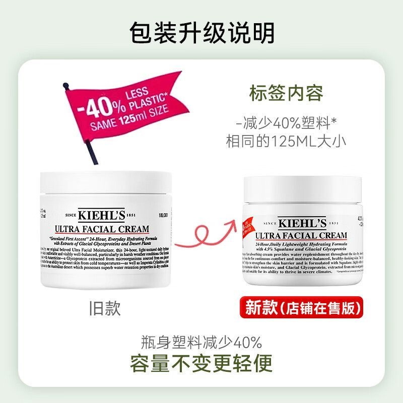 (Kiehl's)科颜氏高保湿霜125ml 角鲨烷 保湿补水面霜面乳 干皮清爽滋润 修护舒缓不厚重不油腻清爽