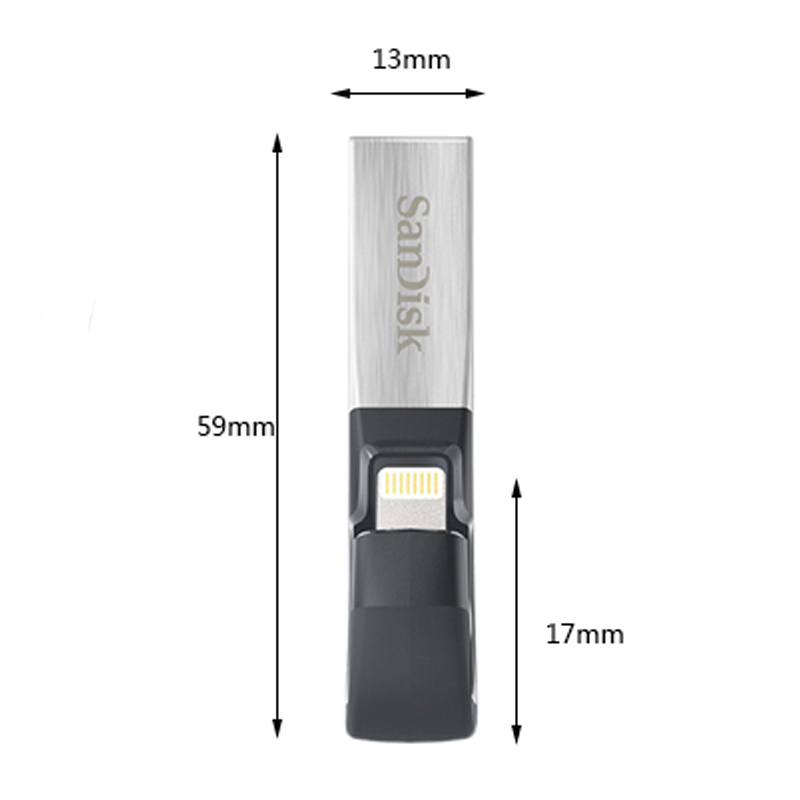闪迪(Sandisk)32GB 欢欣i享苹果手机U盘 iPhone/iPad内存扩容 银色