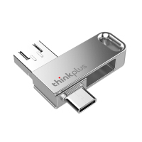 联想（thinkplus）USB3.0 三合一U盘 可接Typc-C 三接口设计 手机电脑两用MU100 银色 64G