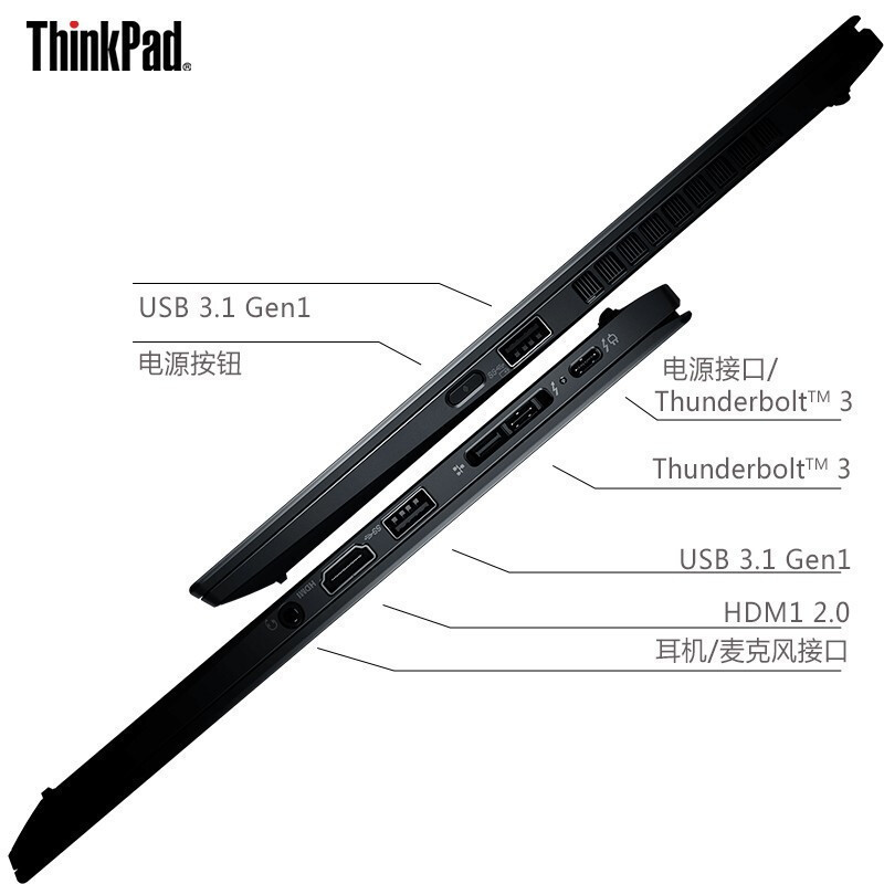 联想ThinkPad X1 Carbon 2020(7FCD)英特尔酷睿14英寸超极本长续航轻薄便携商务笔记本笔记本电脑 i5-10210U 16G 512G 4G版 Win10高清大图