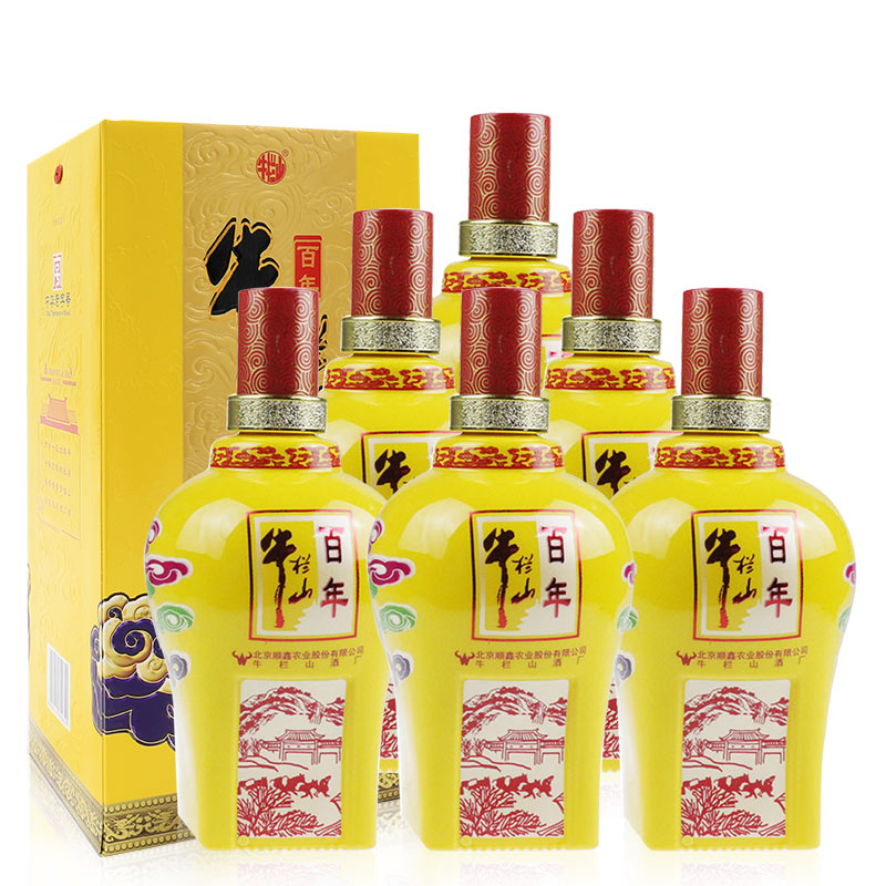 百年牛栏山二锅头408度醇香18十八浓香型白酒500ml6瓶整箱装