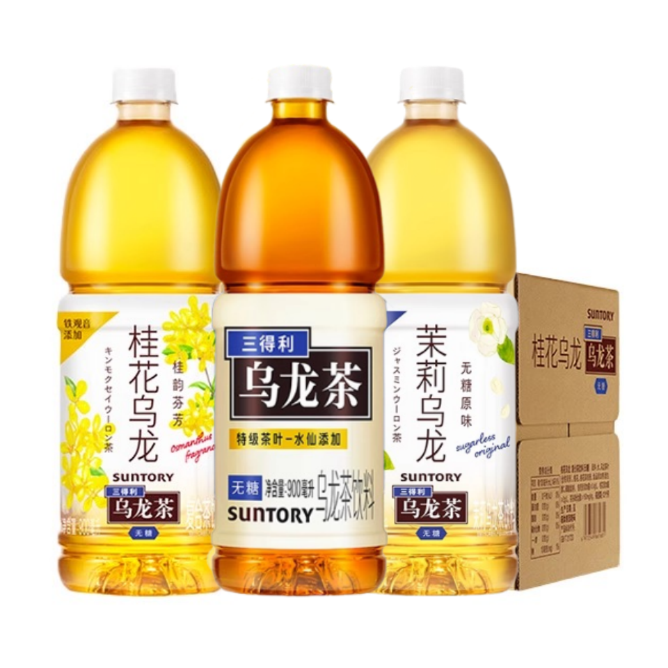 三得利无糖乌龙茶桂花乌龙茉莉乌龙组合装900ml*12大瓶装0脂肪特级茶叶健康茶饮料高清大图