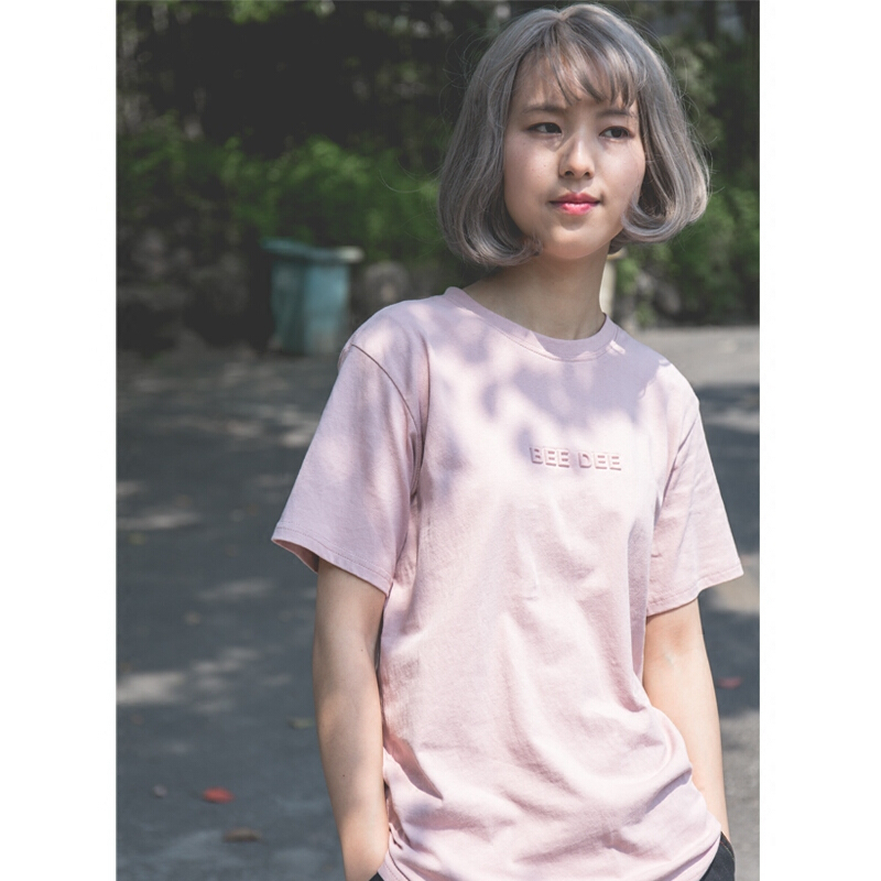 夏季街头潮流短袖中性简约港风圆领T恤女装个性帅气短tee学生