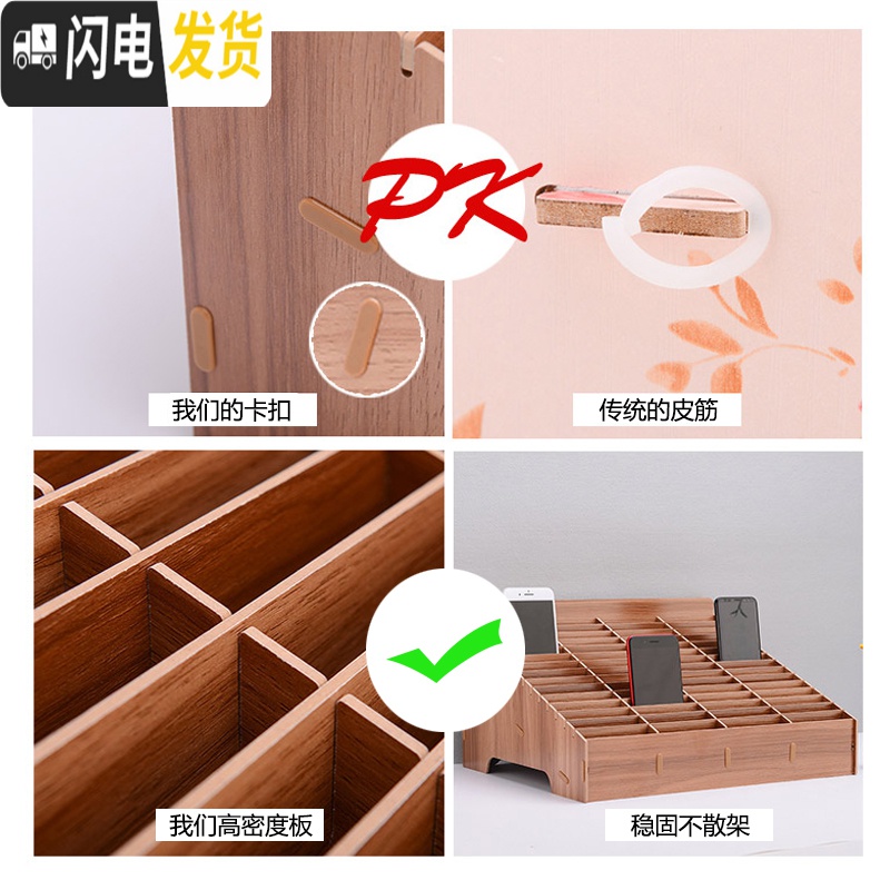 三维工匠放手机屏幕钢化膜收纳盒木制多格维修存放盒会议桌面装手机的盒子高清大图