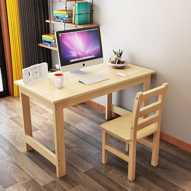 实木书桌简约现代学生电脑桌台式桌松木写字台学习桌卧室办公桌子定制