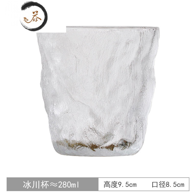 HAOYANGDAO网红日式水晶锤纹威士忌酒杯小茶杯家用饮料水杯子白酒梅酒 冰川酒杯无盒x1
