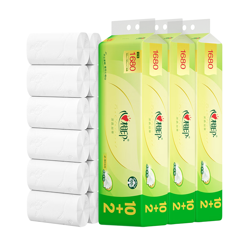 心相印无芯卷纸肖战同款茶语丝享4层140g*12卷*3提高清大图