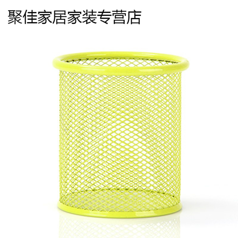 家柏饰(CORATED)时方笔筒学生桌面圆形笔桶收纳盒办公文具 绿色（圆款）
