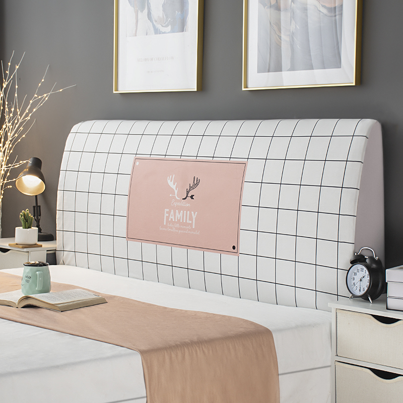 床头套罩北欧风格全包通用防尘软包保护床靠背简约现代木 风中的裙子 高度50-65*长度200cm通用款高清大图