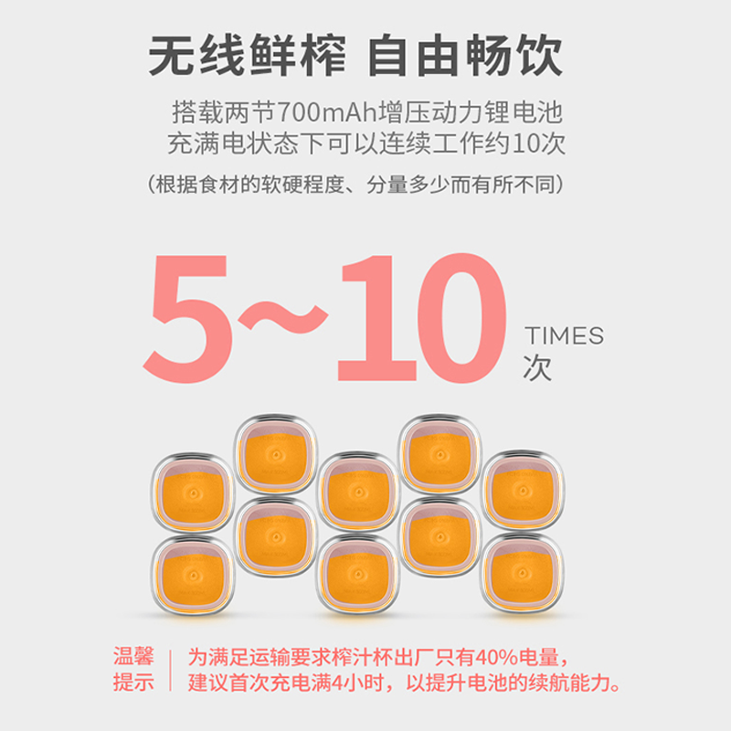 英国摩飞榨汁机便携式磁吸充电迷你无线果汁机料理机随行杯椰奶白MR9600