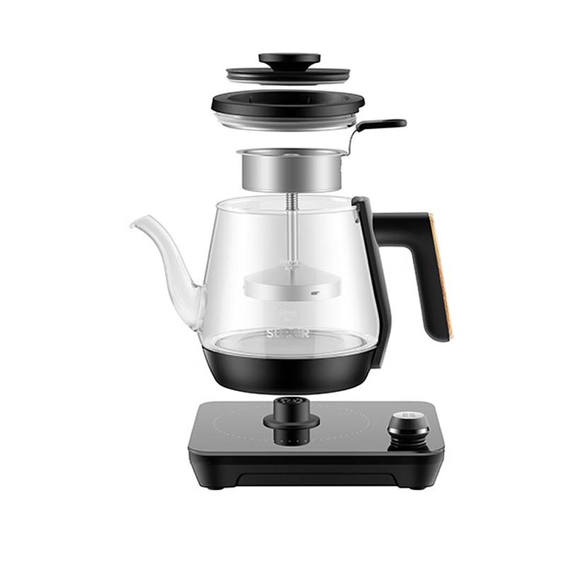 苏泊尔(SUPOR)养生壶煮茶器煮茶壶电水壶热水壶烧水壶电热水壶迷你玻璃花茶壶黑茶 SW-10C02高清大图