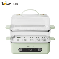 小熊(Bear)煮蛋器 蒸蛋器 早餐机家用多用途电蒸锅 单双层大容量不锈钢蒸盘 方形扩容 ZDQ-B06N3