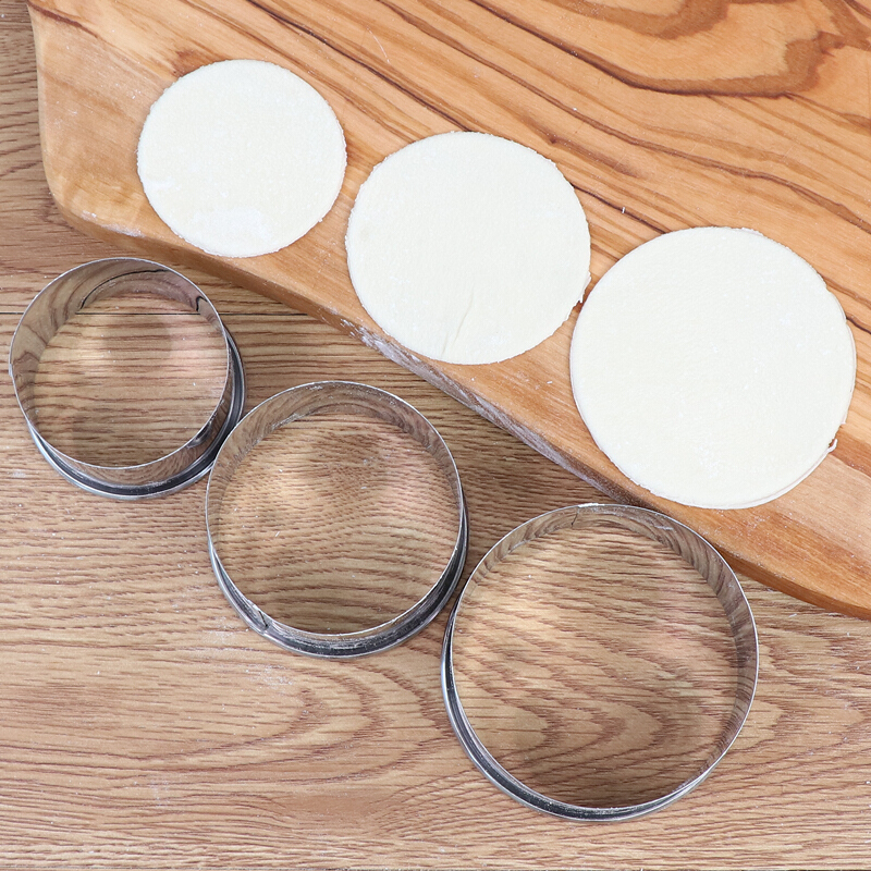 包饺子快速304不锈钢饺子皮模具水饺压皮器圆形大号压花家用手动花型