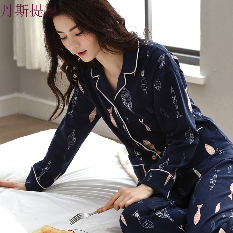 大码睡衣女胖mm200斤秋日系女士开衫纯棉长袖春秋宽松家居服套装