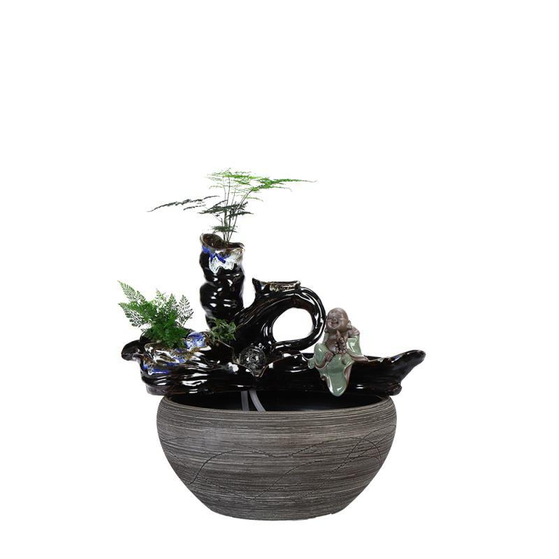 美帮汇创意流水器喷泉加湿器轮客厅办公室家居工艺摆件开业礼品高清大图