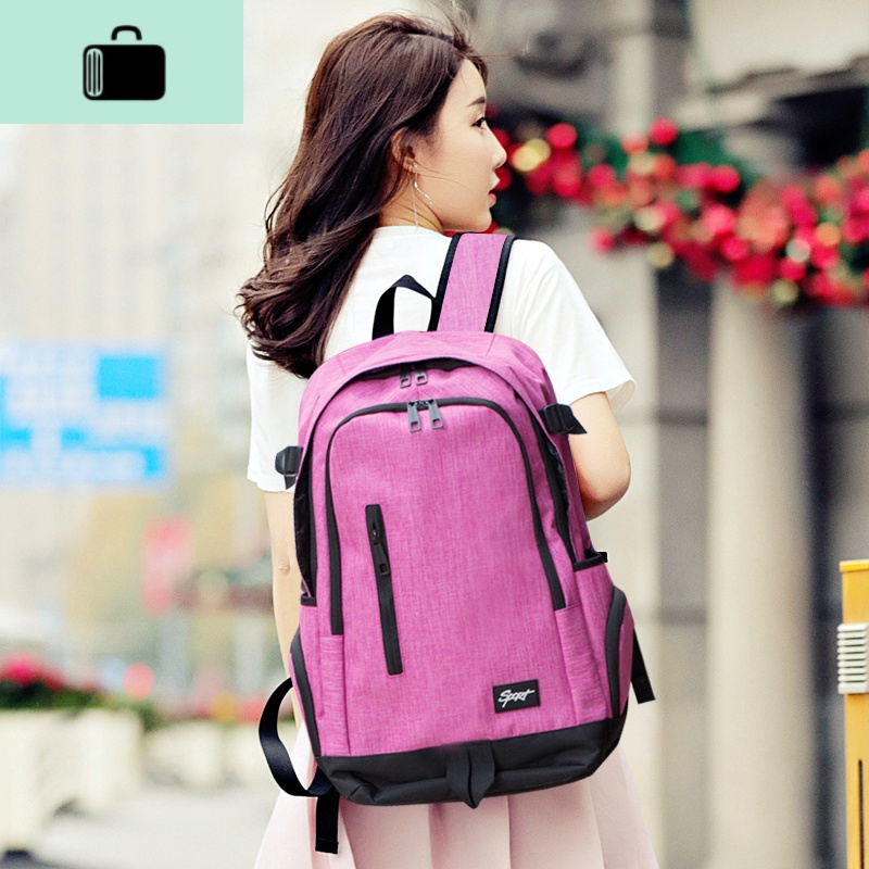 男女旅游后背包休闲被包大容量水桶包装衣服的帆布旅行李双肩包包new