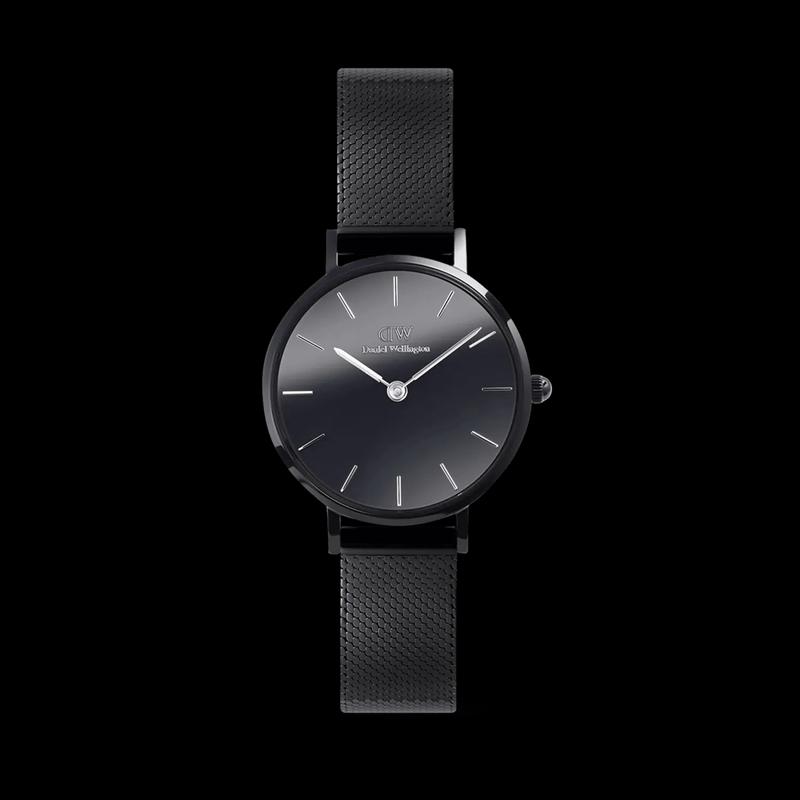Daniel Wellington黑色女表简约时尚防水石英表高质感经典款