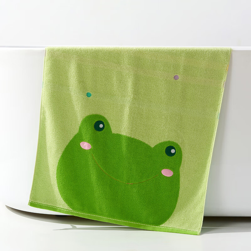洁玉 开心乐园纯棉儿童浴巾 60cm*120cm 290g 绿色