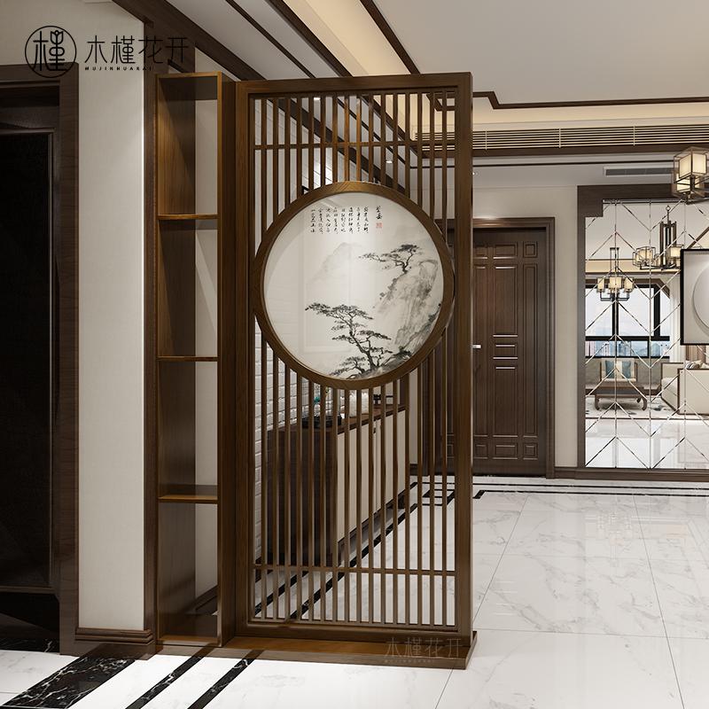 BONJEAN新中式屏风隔断墙客厅入户玄关实木现代简约装饰卧室遮挡家用座屏高清大图