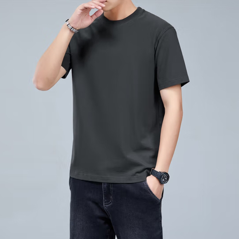 yete纯棉短袖t恤男200g重磅青年新疆棉体恤衫全棉圆领纯色夏季打底衫