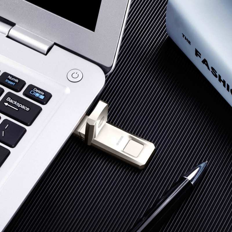 爱国者(aigo)U90指纹加密金属u盘 64GB 车载优盘手机电脑两用高速正品创意定制u盘
