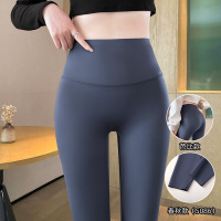 咖色加绒鲨鱼裤女外穿秋冬季新款紧身瑜伽打底裤加厚保暖棉裤 M【96-110斤】 深灰【芭比款】