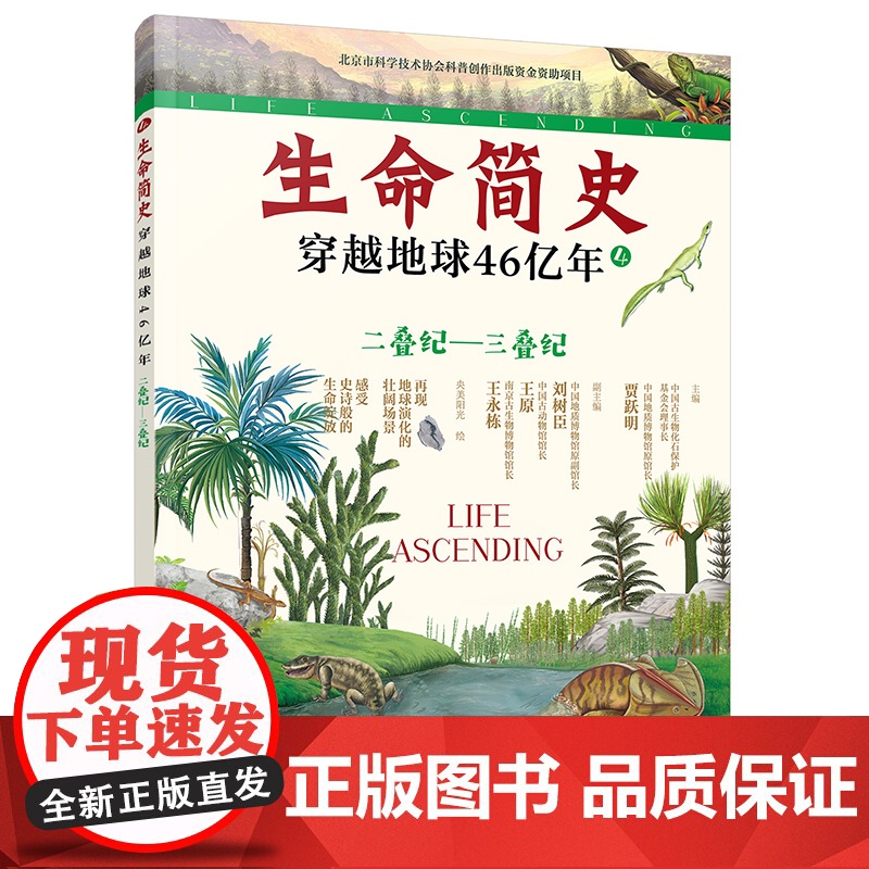 生命简史 穿越地球46亿年 二叠纪 三叠纪 6-12-15岁儿童中小学生青少年科普读物 宇宙起源地球形成生命诞生史前世界高清大图