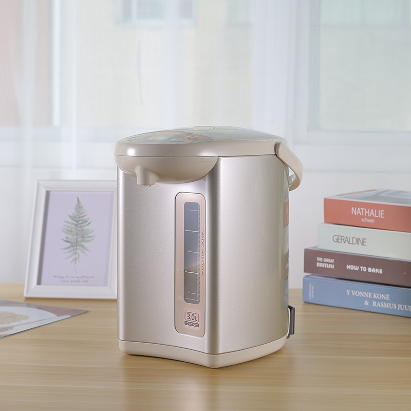 象印(ZO JIRUSHI) 电热水瓶CD-WDH30C日本象印家用保温不锈钢快速加热支持电动出水电热水壶金属米色 3L高清大图