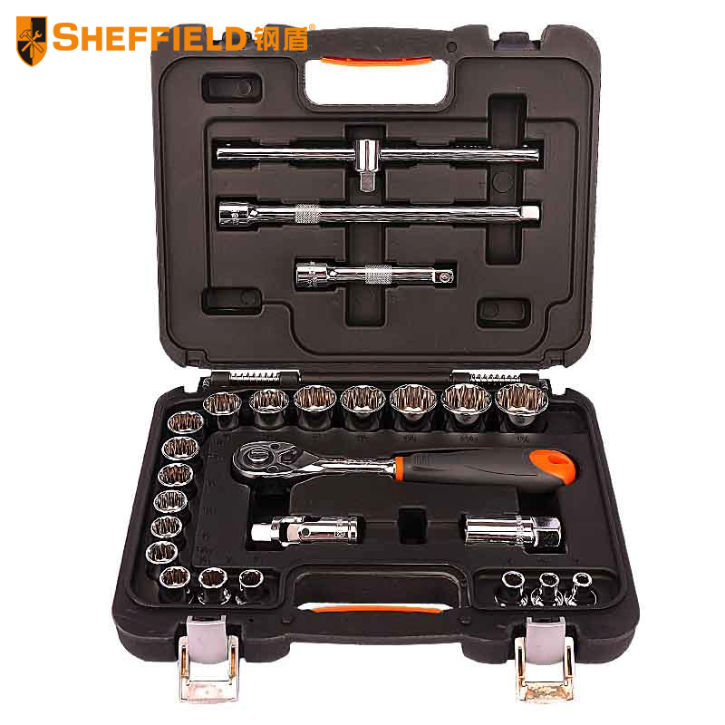 SHEFFIELD/钢盾 12.5MM系列英制套筒组套 S020001 25件 1套