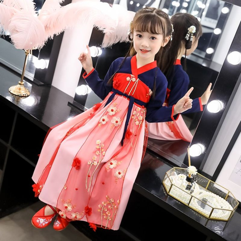 女童汉服儿童儒裙中国风童装春秋复古宝宝唐装小女孩古装襦裙改良