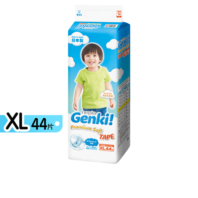 日本进口 妮飘Genki!更祺婴儿宝宝纸尿裤尿不湿 XL码44片男女通用12-17kg