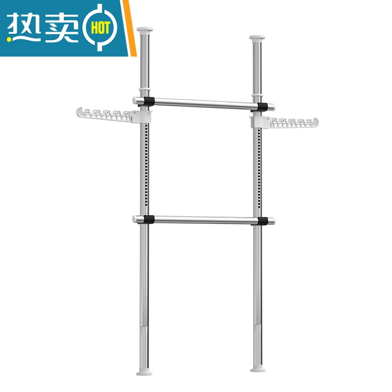敬平顶天立地晾衣架家用落地折叠室内挂衣架阳台凉衣服简易伸缩晾衣杆高清大图