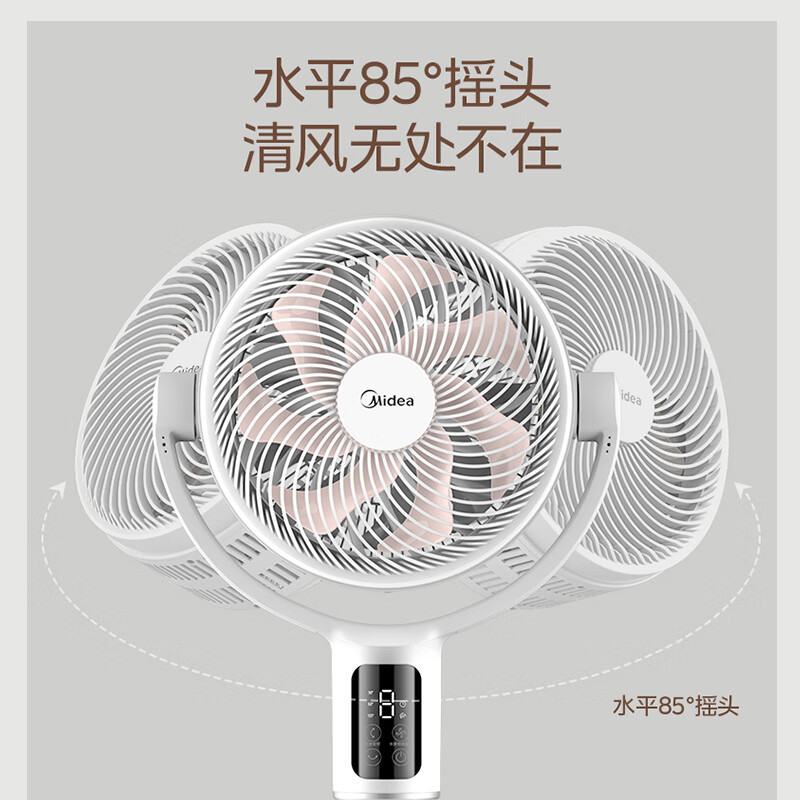 美的(Midea)电风扇家用空气循环扇节能低噪轻音双扇叶屏显3D蓝牙语音智控遥控落地扇FGD25SDV高清大图