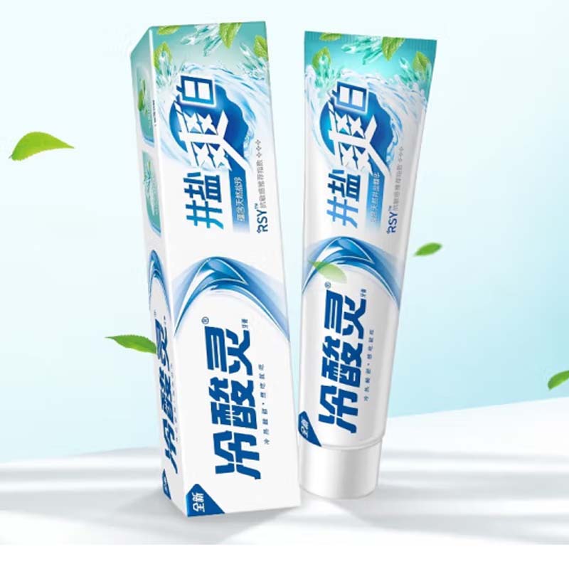 冷酸灵 牙膏,井盐爽白抗敏感 冰爽薄荷 220克高清大图