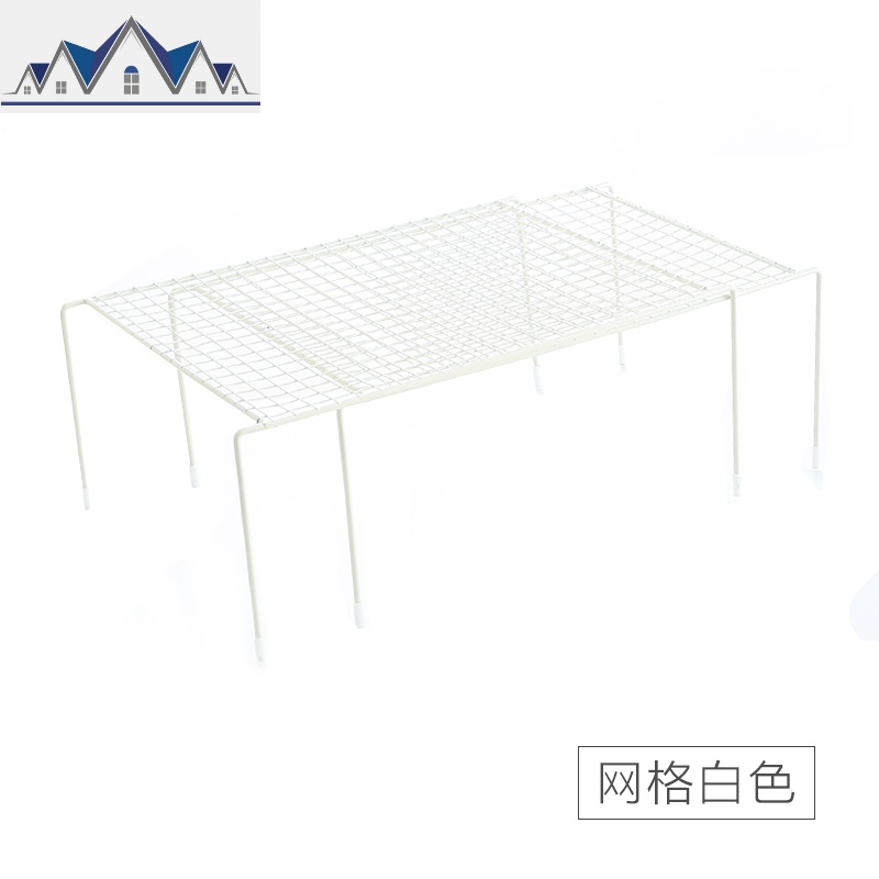 伸缩铁艺厨房置物架下水橱柜碗碟架厨具收纳架调味品架子_3_30 网格白色
