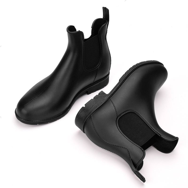 楚绮灵时尚明星短筒雨鞋雨靴四季女士低筒松紧马丁靴百搭水鞋鞋子