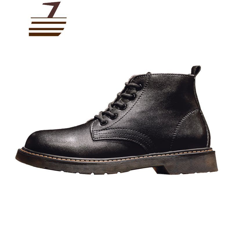 尗卡马丁靴男高帮潮男鞋加绒雪地靴百搭英伦风中帮工装真皮靴子男图片